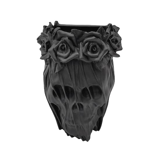 6.75" Black Skull Veil Bust Container by Ashland®